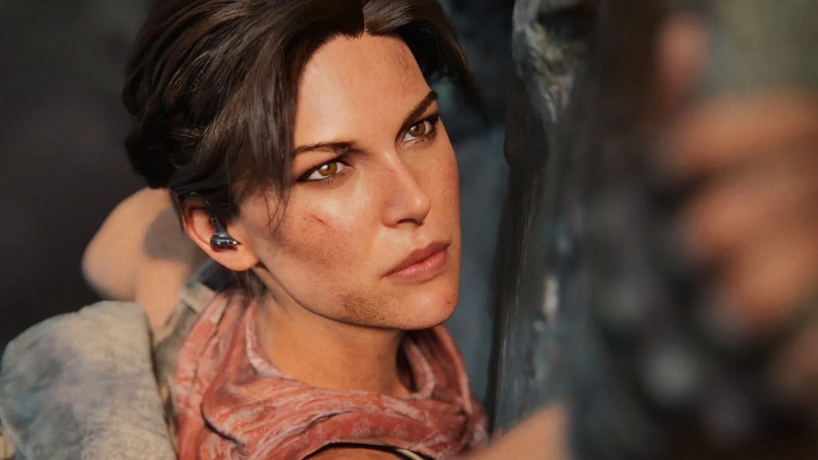 Arte conceitual de Tomb Raider Catalyst mostrando Lara Croft em ambiente indiano