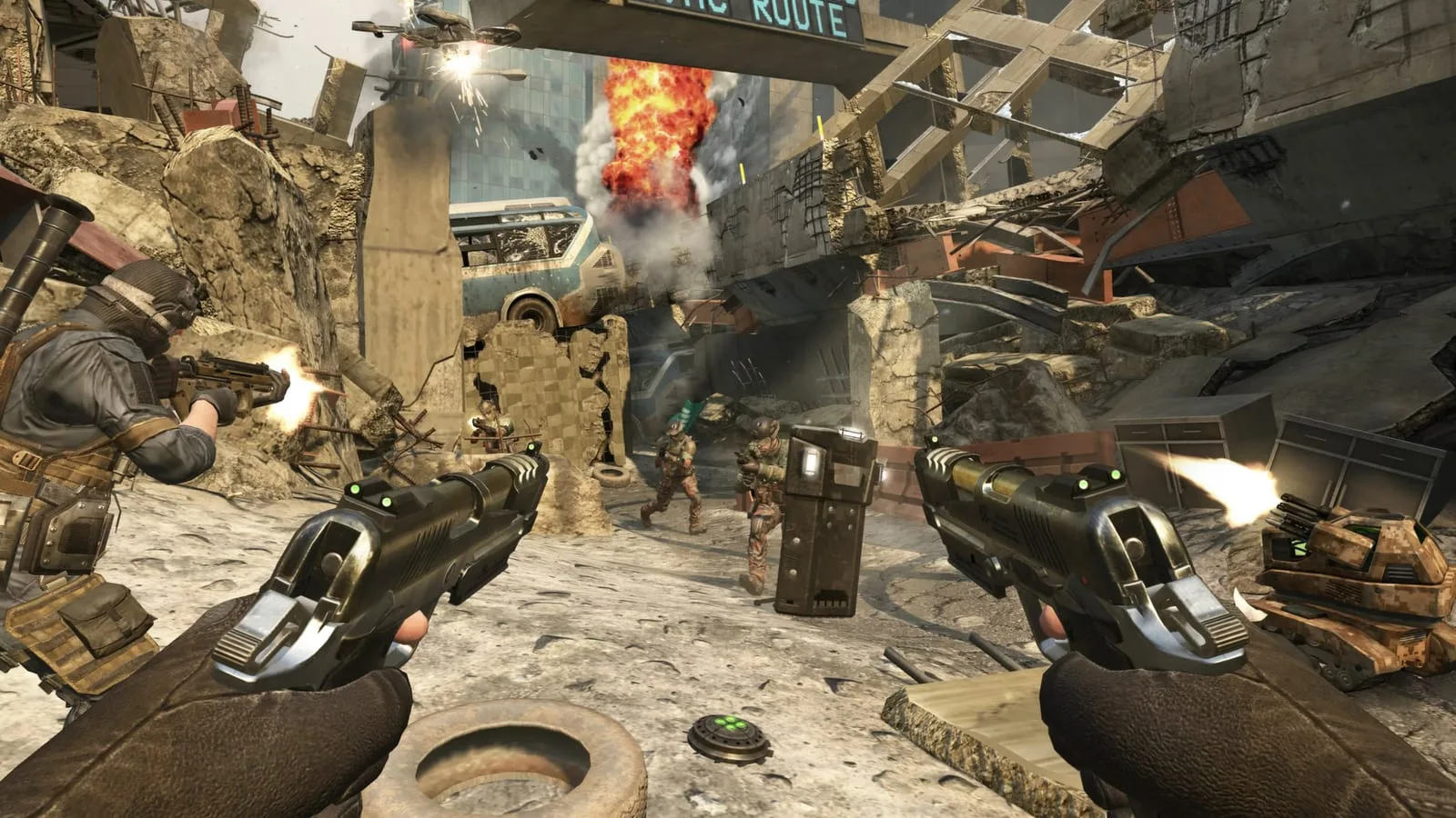 Arte promocional da Temporada 05 de Call of Duty: Black Ops 7 e Warzone para PS5 e PS4