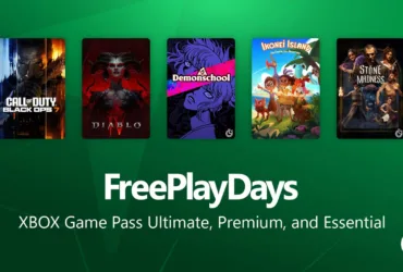 Banner oficial Xbox Free Play Days com os jogos Call of Duty Black Ops 7 e Diablo IV