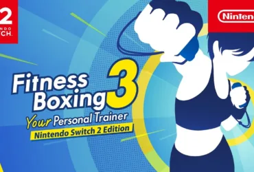 Capa do trailer oficial de Fitness Boxing 3 no Nintendo Switch 2 mostrando personagem treinando