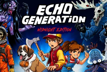 Capa oficial de Echo Generation Midnight Edition mostrando personagens em ambiente sobrenatural dos anos 90