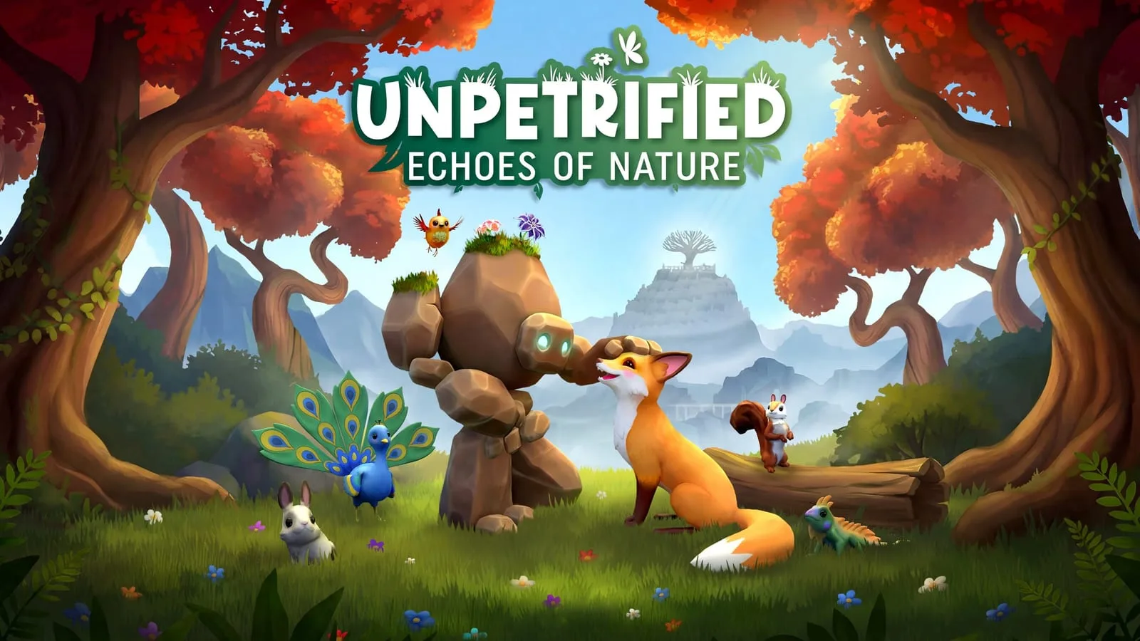 Captura de tela da gameplay de Unpetrified: Echoes of Nature com cenários coloridos