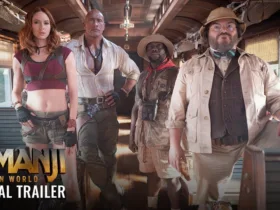 Cartaz promocional do filme Jumanji: Open World com personagens principais