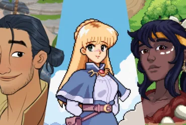 Cena de comunidade em um jogo estilo Stardew Valley