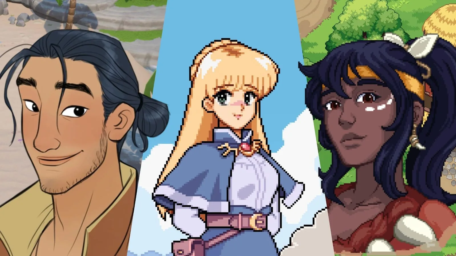 Cena de comunidade em um jogo estilo Stardew Valley