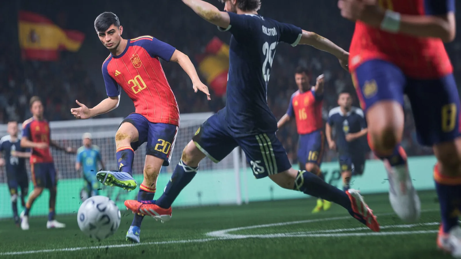 Cena de estádio vibrante com torcedores em EA SPORTS FC 27
