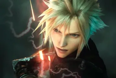Cena de Final Fantasy Resonance com Cloud e Tidus em combate ao lado do protagonista