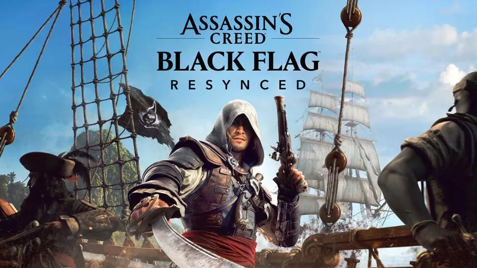 Cena de gameplay de Assassin’s Creed Black Flag Resynced com batalhas navais