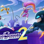 Cena de gameplay de SpeedRunners 2 com corredores em disputa na plataforma