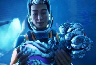 Cena de gameplay de Subnautica 2 mostrando ambiente subaquático