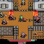 Cena de Mina The Hollower, jogo indie de ação em 2D na perspectiva top-down