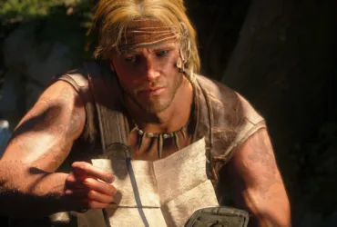 Cena do jogo Assassin's Creed Black Flag Resynced mostrando personagem em ambiente marítimo