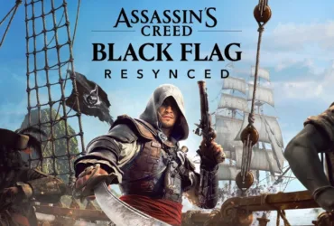 Cena do trailer de Assassin’s Creed Black Flag Resynced mostrando o capitão Edward Kenway em alto mar
