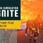 Cena do trailer de Firefighting Simulator: Ignite mostrando bombeiros em ação no PS5