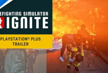 Cena do trailer de Firefighting Simulator: Ignite mostrando bombeiros em ação no PS5