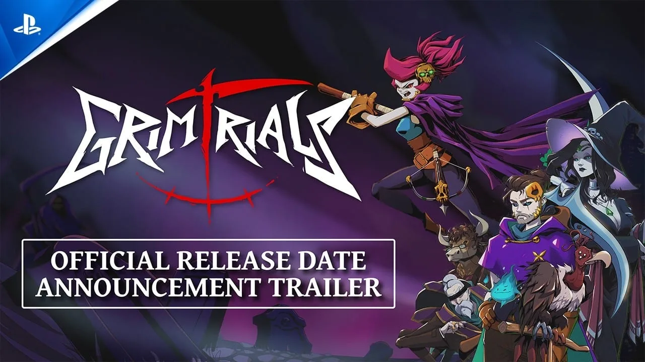 Cena do trailer de Grim Trials mostrando combate e ambiente do jogo no PS5