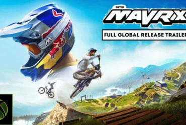 Cena do trailer de lançamento do jogo MAVRIX mostrando ação intensa e armas futuristas