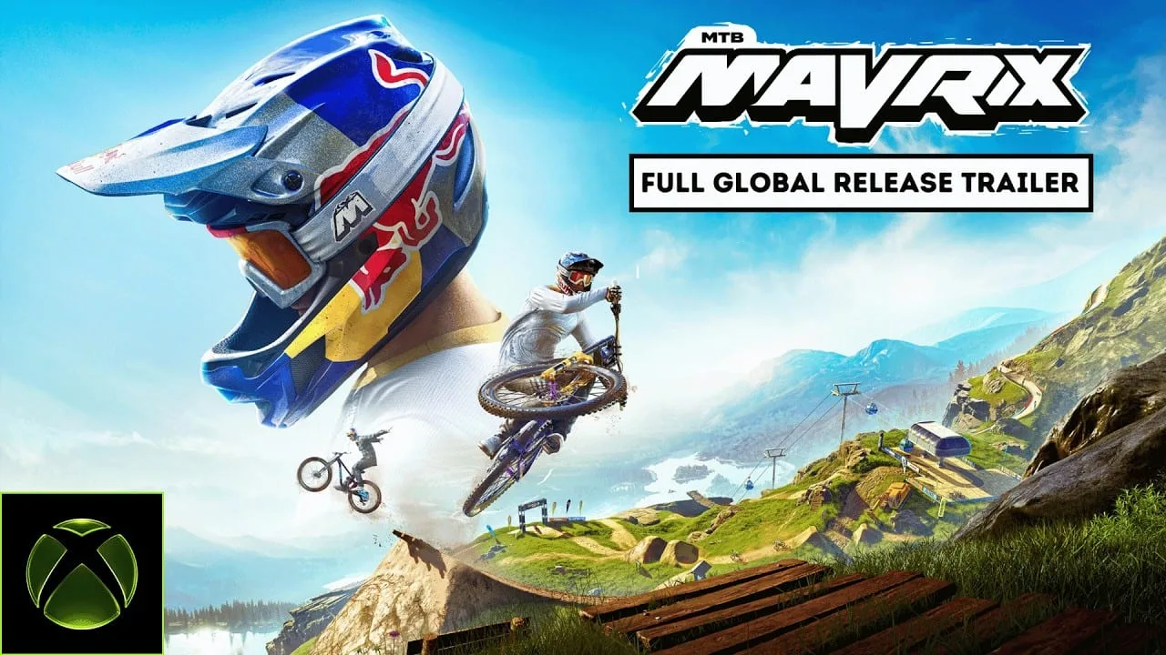 Cena do trailer de lançamento do jogo MAVRIX mostrando ação intensa e armas futuristas