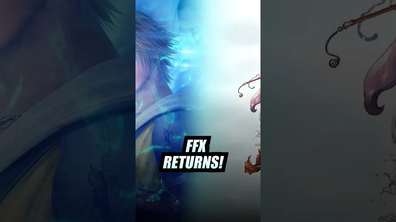 Cena do trailer especial de 25 anos de Final Fantasy X mostrando personagens Tidus e Yuna