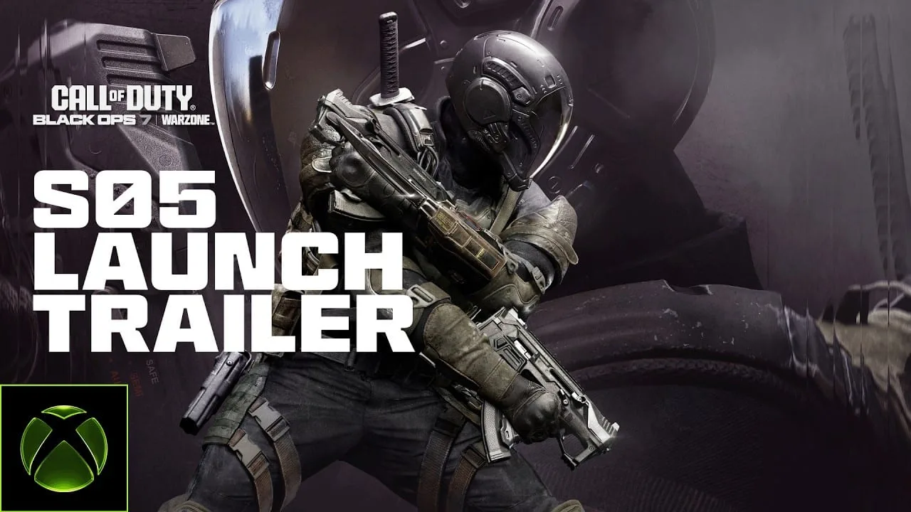 Cena do trailer oficial da Temporada 05 de Call of Duty Warzone e Black Ops 7 mostrando batalha intensa em mapa novo