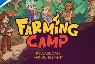 Cena do trailer oficial de Farming Camp para PS5 mostrando a fazenda e personagens