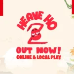 Cena do trailer oficial de Heave Ho 2 no Nintendo Switch 2 com personagens pendurados