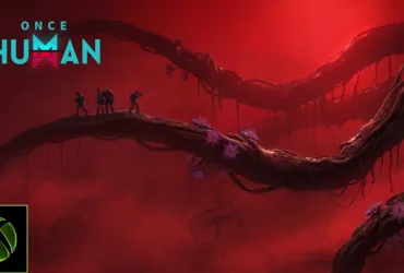 Cena do trailer oficial de Once Human mostrando combate em ambiente futurista