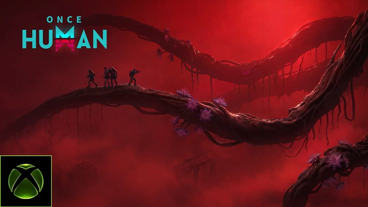 Cena do trailer oficial de Once Human mostrando combate em ambiente futurista