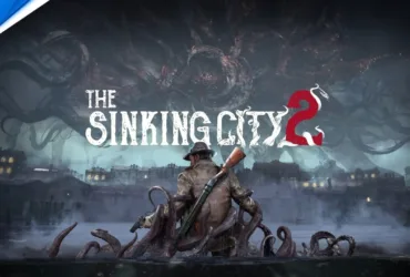 Cena do trailer oficial de The Sinking City 2 no PS5 mostrando ambiente sombrio e personagem investigando