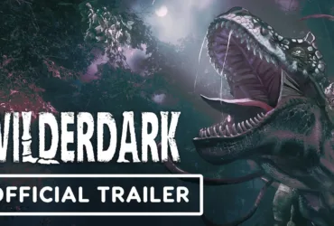 Cena do trailer oficial de Wilderdark mostrando selva sombria e atmosfera tensa