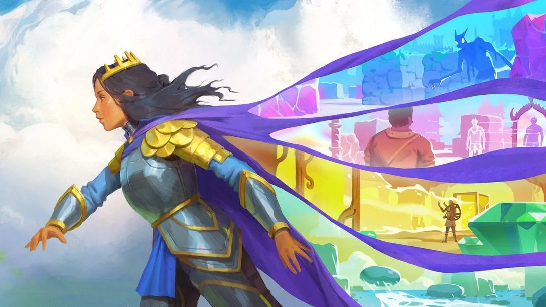Cena oficial do jogo Order of the Sinking Star com personagens e quebra-cabeças