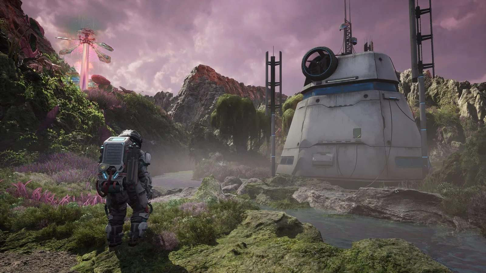Cenário sombrio e futurista em The Alters: Last Variable
