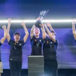 Equipe 9z celebrando vitória na final da XSE Pro League Guangzhou 2026 de CS2
