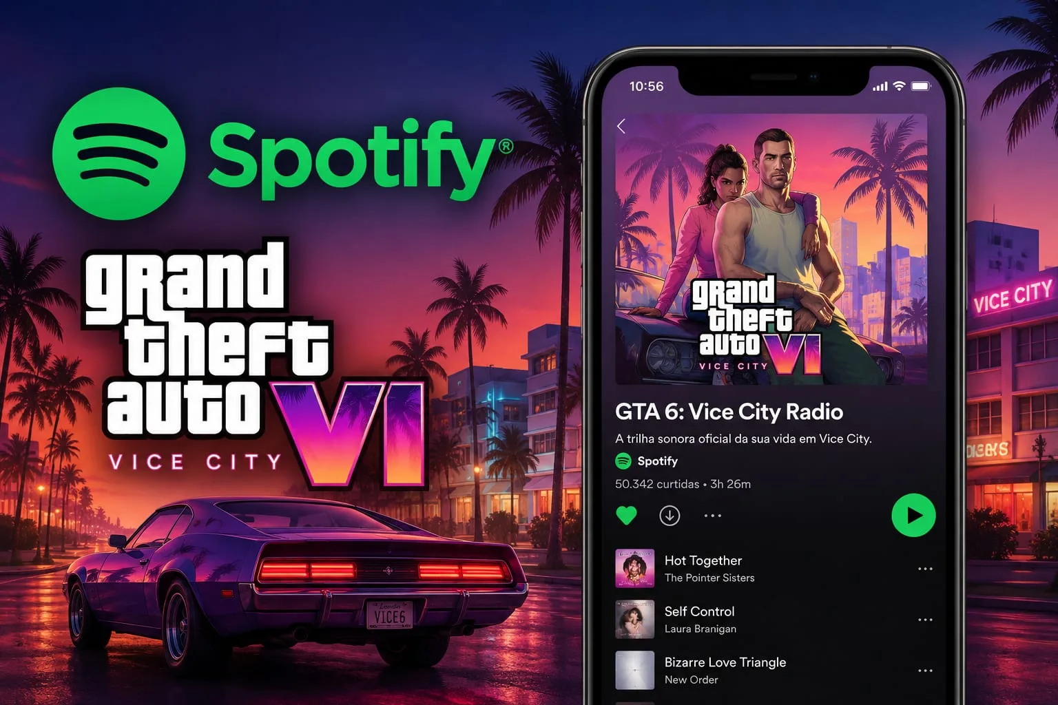 Rumor sugere possível integração de GTA 6 com Spotify para músicas no celular do jogo