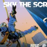 Ilustração oficial do jogo Sky The Scraper em Nintendo Switch mostrando personagem em arranha-céu