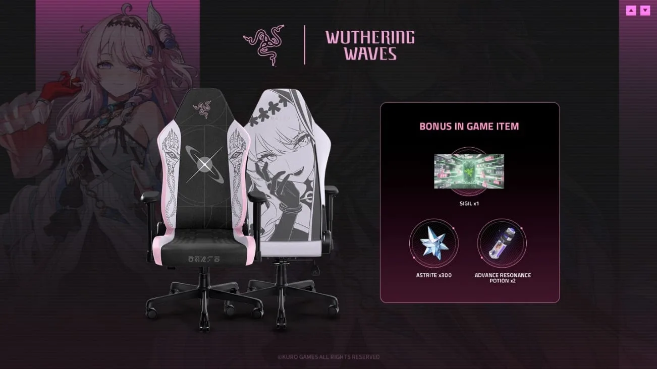 Razer lança coleção oficial de periféricos inspirada em Wuthering Waves e na personagem Denia