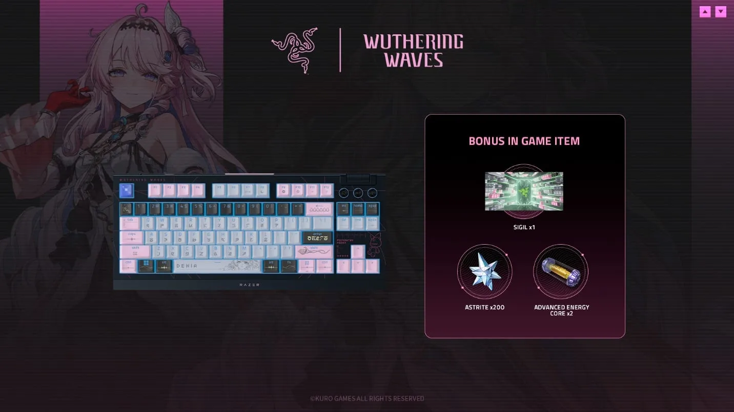 Razer lança coleção oficial de periféricos inspirada em Wuthering Waves e na personagem Denia