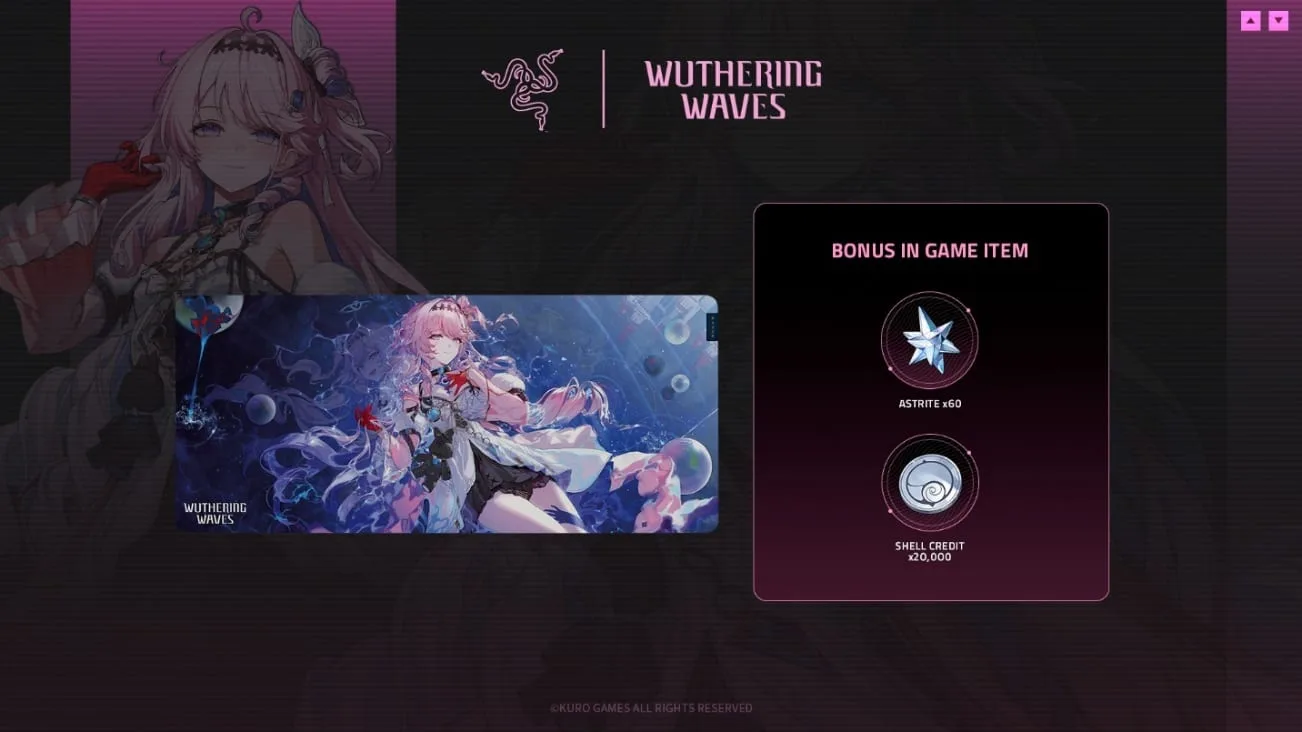 Razer lança coleção oficial de periféricos inspirada em Wuthering Waves e na personagem Denia