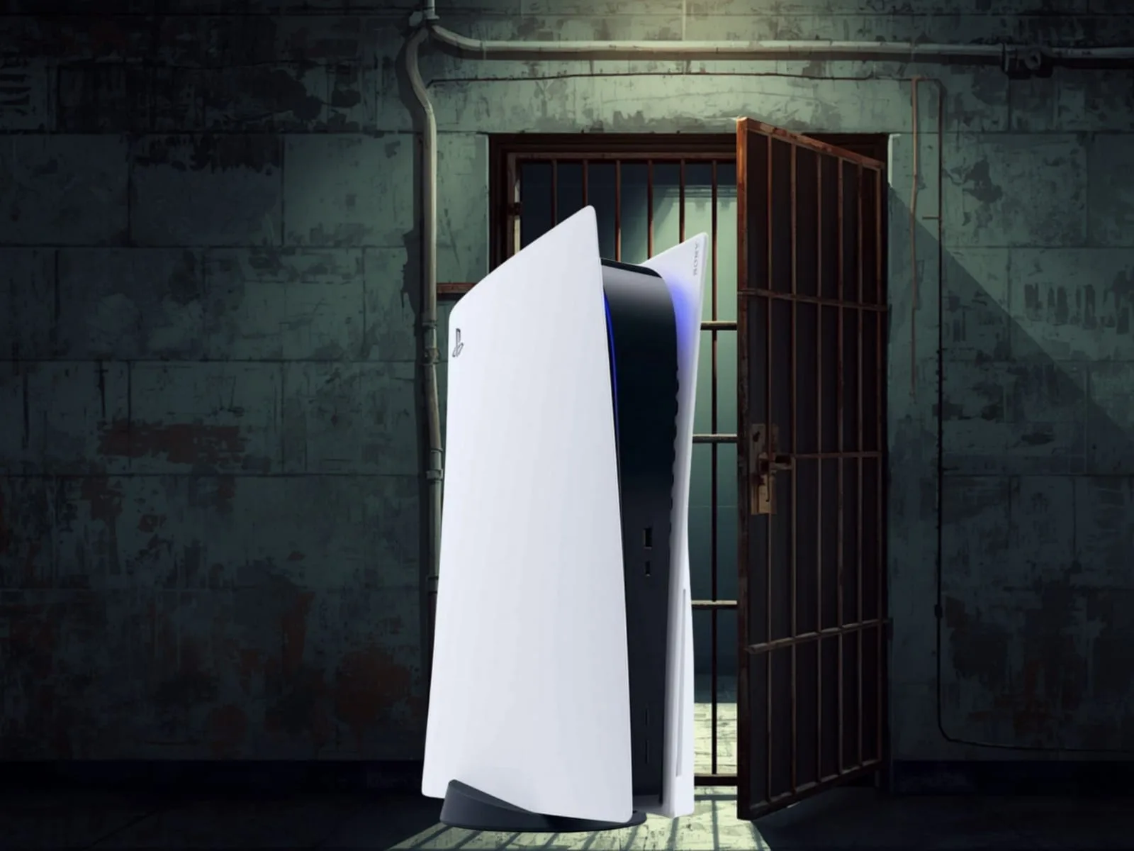 Imagem do console PlayStation 5 com destaque para o conceito de jailbreak