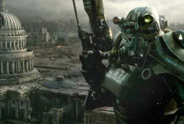 Imagem do jogo Fallout 3 com cenário pós-apocalíptico