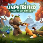 Imagem do jogo Unpetrified: Echoes of Nature mostrando o golem de pedra e a raposa