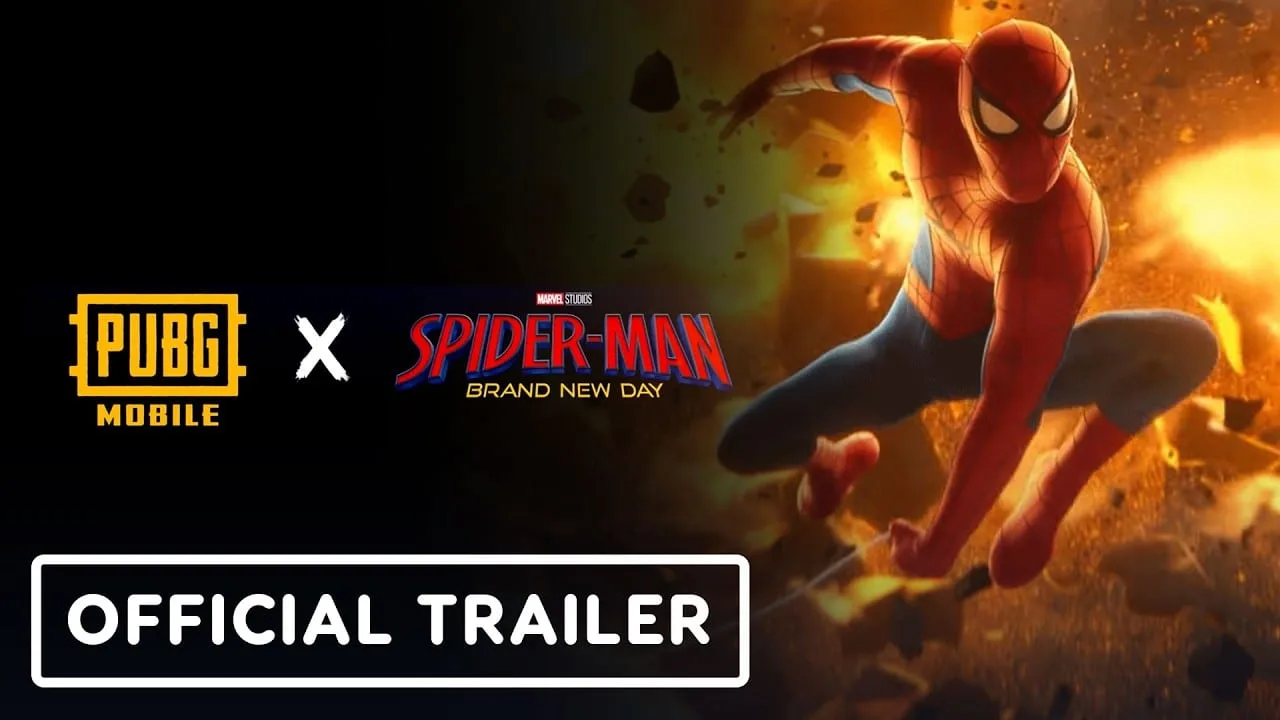 Imagem do trailer oficial da colaboração entre PUBG Mobile e Homem-Aranha mostrando personagens em ação
