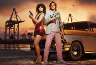 Imagem ilustrativa do jogo GTA 6 exibindo cenário e personagens em alta qualidade