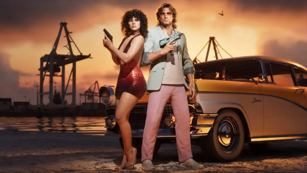 Imagem ilustrativa do jogo GTA 6 exibindo cenário e personagens em alta qualidade