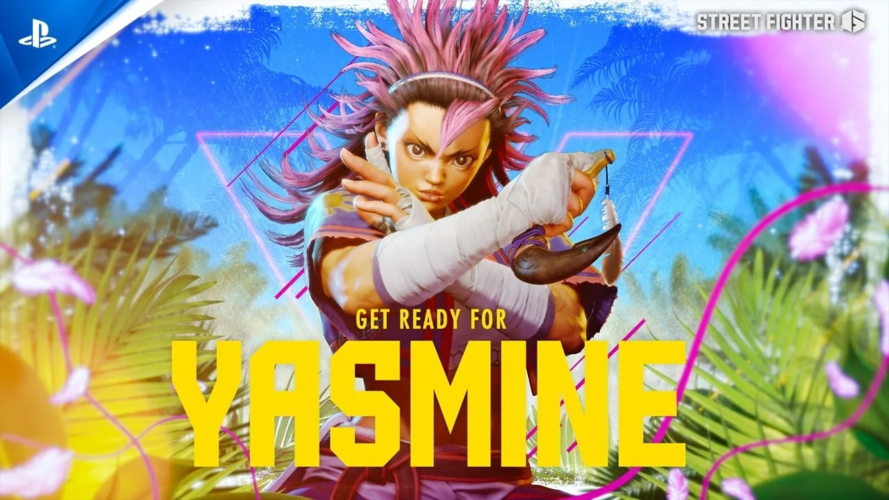 Imagem oficial com Yasmine lutando em Street Fighter 6