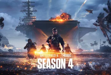 Imagem oficial da Temporada 4 de Battlefield 6 com destaque para jatos e batalhas navais