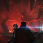 Imagem oficial de Gears of War: E-Day mostrando personagem em combate com efeitos de luz realistas