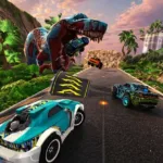 Imagem oficial de Max Speed mostrando carros esportivos em pista de corrida no Nintendo Switch