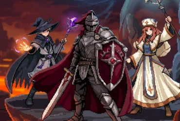 Imagem oficial de Task Bar Hero mostrando herói pixelado em batalha na Steam