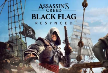 Imagem oficial do Assassin’s Creed Black Flag Resynced mostrando o protagonista Edward Kenway em um navio pirata
